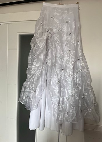 American Vintage Y2K iliki A Kesim Uzun Gelinlik - Görsel 11