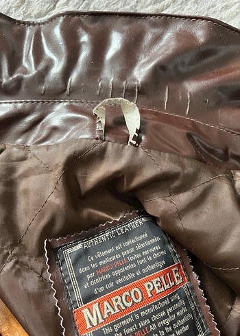 Vintage Y2K hakiki Kahverengi Deri Biker Ceket - Görsel 14