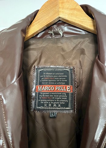 Vintage Y2K hakiki Kahverengi Deri Biker Ceket - Görsel 8