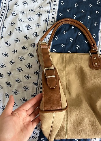 Vintage Bej Deri Kadın Omuz Çantası - Görsel 4