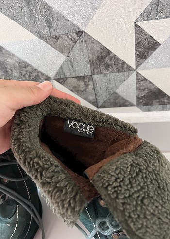 Vintage Gri Yeşil Süet Kürklü Yüksek Topuklu Bot - Görsel 4