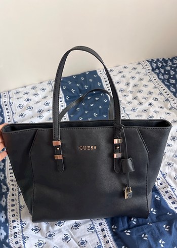 Siyah Deri Guess orijinal Kadın Çanta - Görsel 8