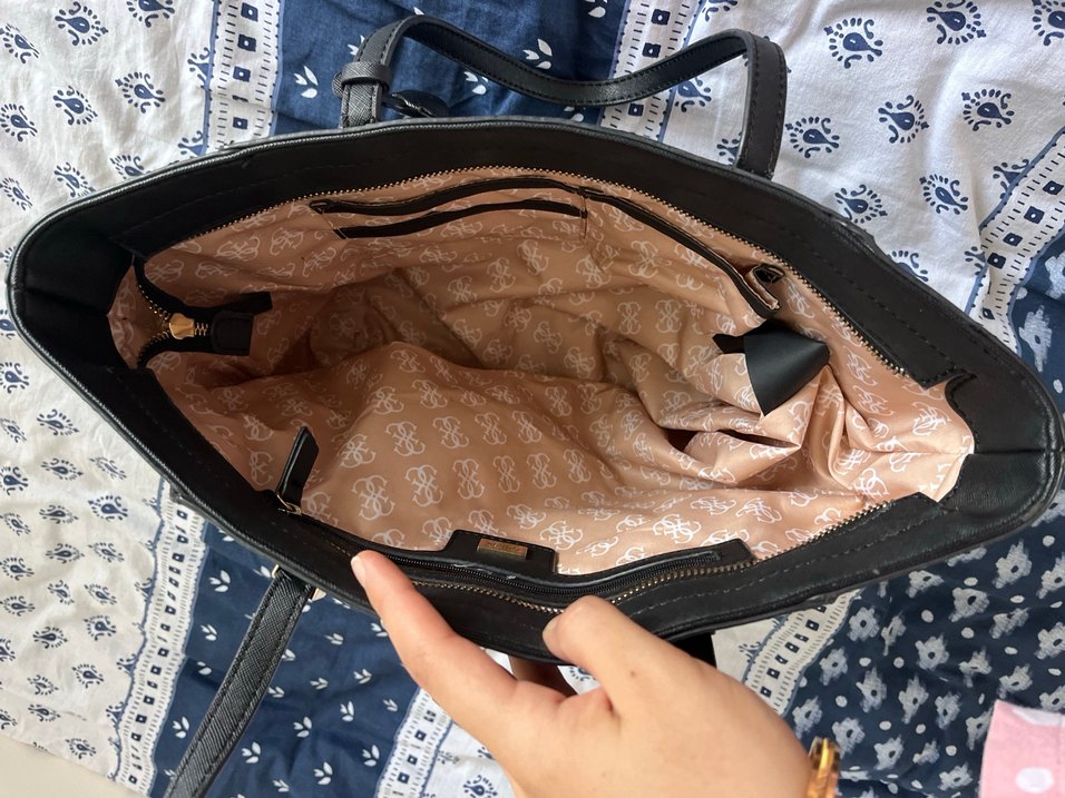 Siyah Deri Guess orijinal Kadın Çanta - Görsel 5