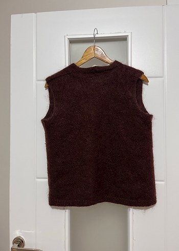 Vintage Kahve Kadın Yün yelek - Görsel 5