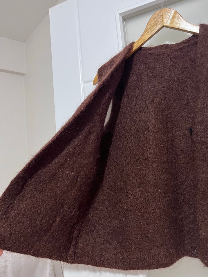 Vintage Kahve Kadın Yün yelek - Görsel 4