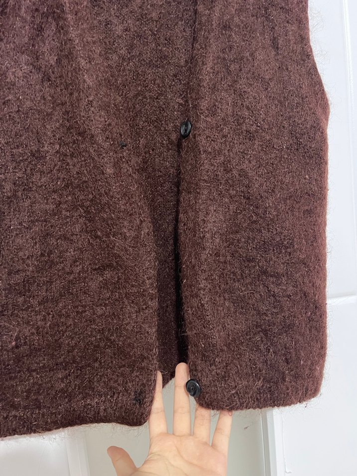 Vintage Kahve Kadın Yün yelek - Görsel 3