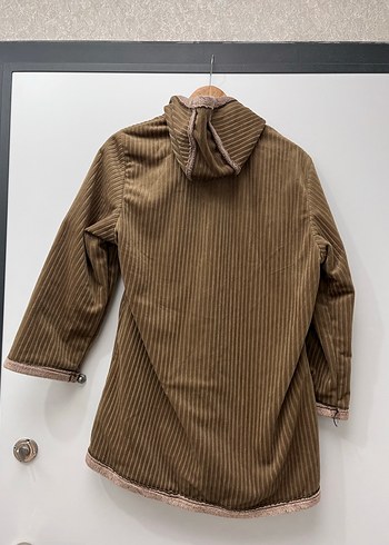 Vintage Y2K kadife Düğmeli yeşil Kadın Kaban - Görsel 8