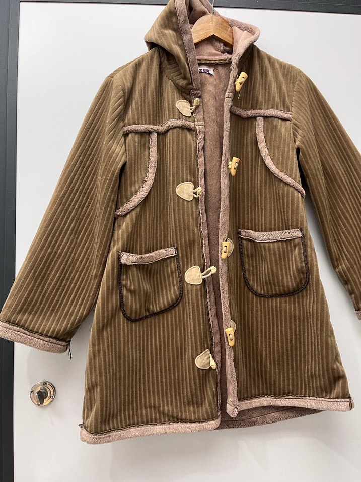 Vintage Y2K kadife Düğmeli yeşil  Kadın Kaban - Görsel 3