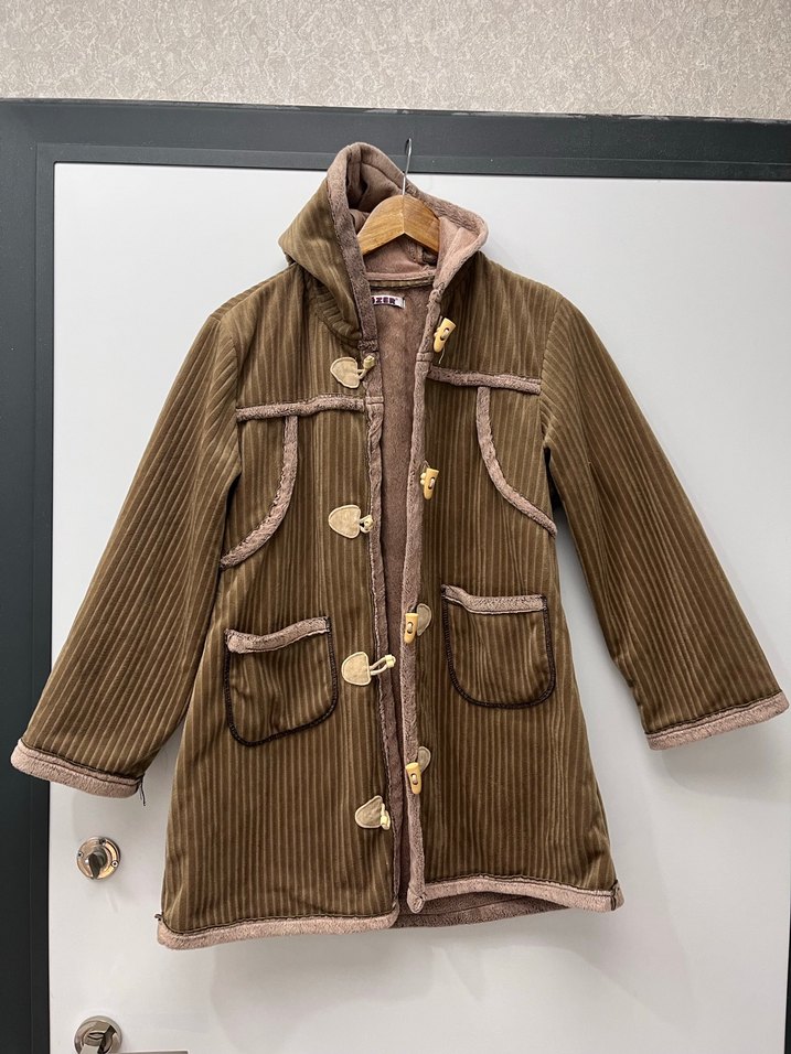 Vintage Y2K kadife Düğmeli yeşil  Kadın Kaban - Görsel 2