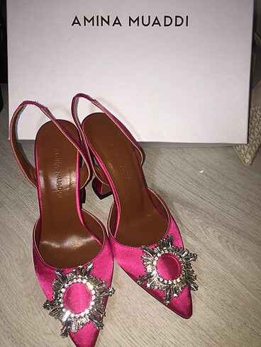 Amına muaddi model pembe taşlı topuklu ayakkabı