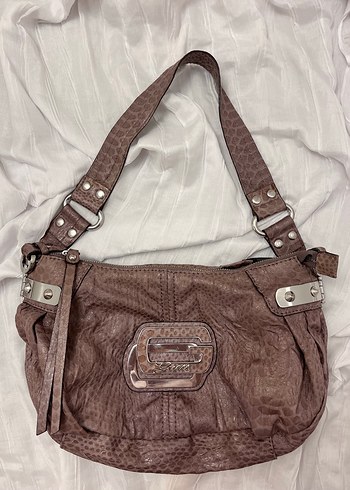 American Vintage Vintage Y2k Guess Orijinal Yilan Desenli Deri Omuz Cantasi