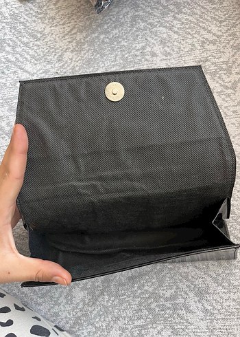 American Vintage Vintage Kemer Detaylı Siyah Deri Kadın Clutch