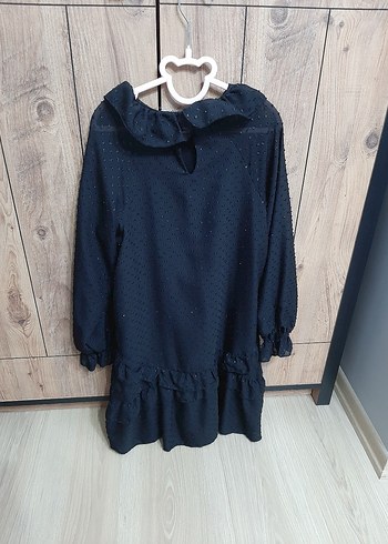 Kız Çocuk Siyah Fırfırlı elbise - Görsel 2