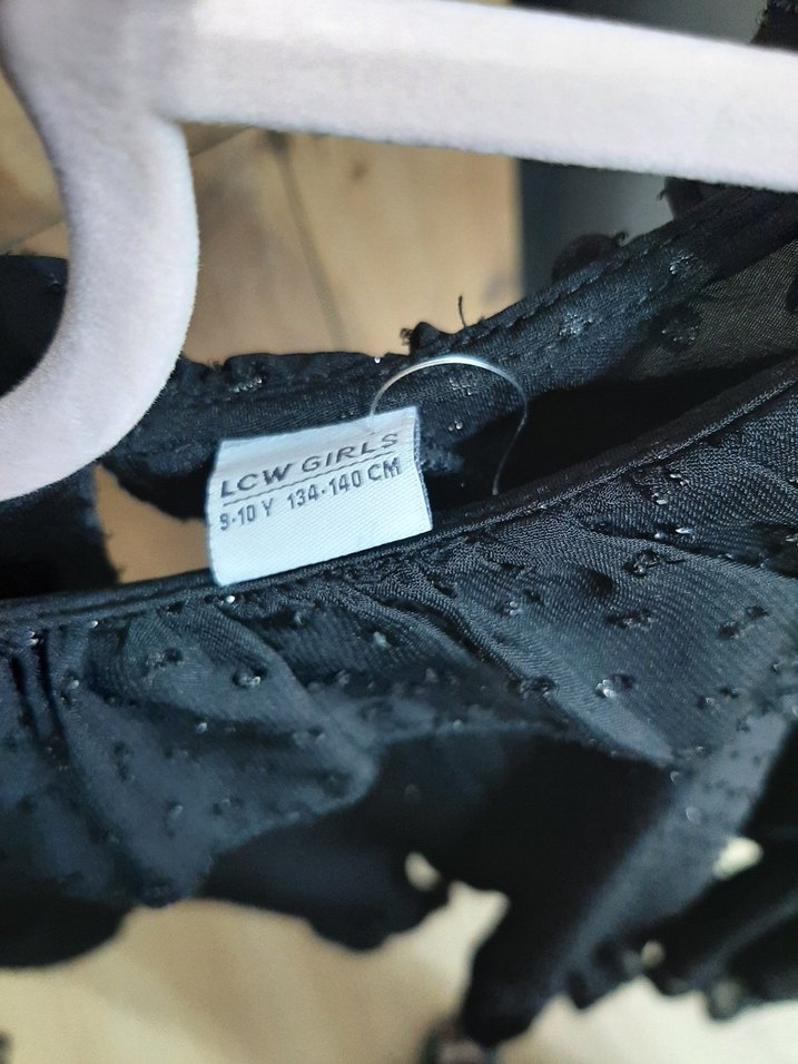 Kız Çocuk Siyah Fırfırlı elbise - Görsel 3