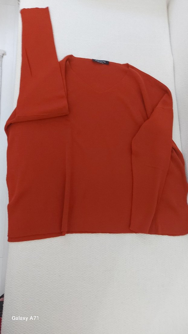 Adil Işık V Yakalı Salaş Kazak KİREMİT RENGİ - Görsel 5