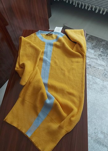 Sarı Kadın Triko Uzun Kollu Kazak - Görsel 2