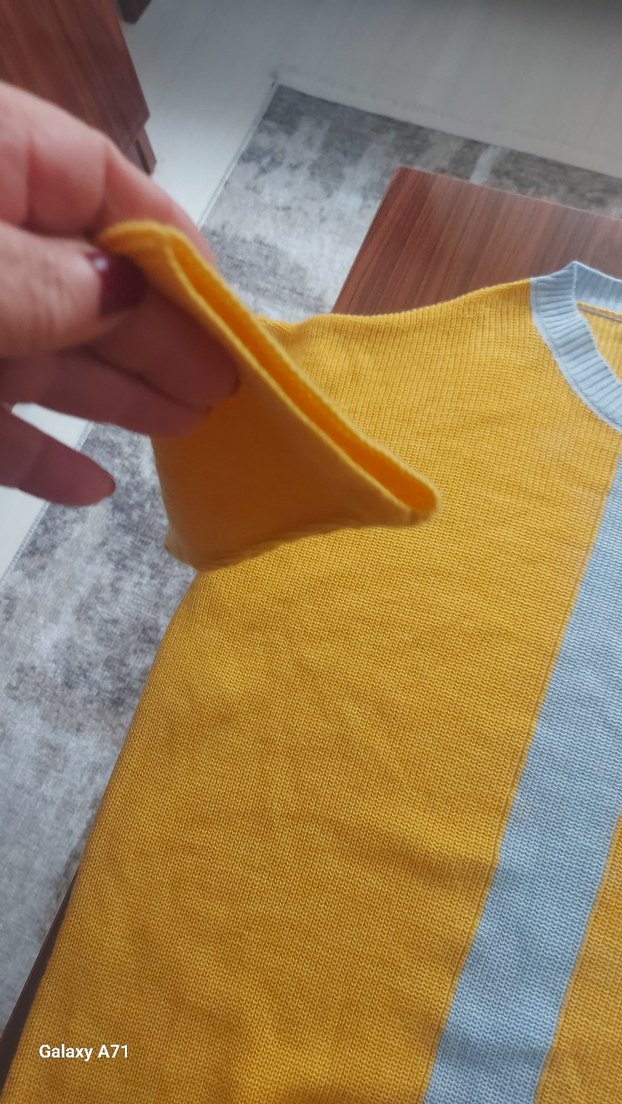 Sarı Kadın Triko Uzun Kollu Kazak - Görsel 5