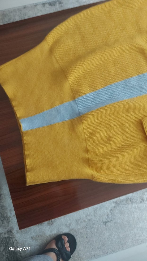 Sarı Kadın Triko Uzun Kollu Kazak - Görsel 3