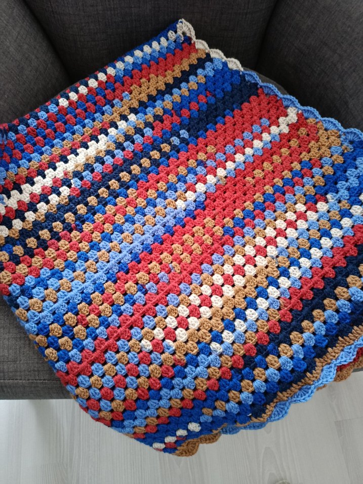 Çok Renkli Örgü Battaniye - Görsel 2