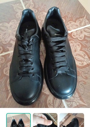 Alexander McQueen Minimal Siyah Deri Sneaker