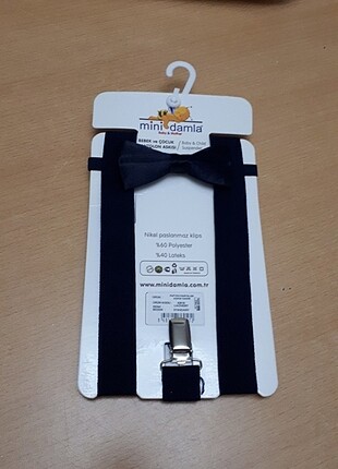 Çocuk pantalon askısı ve papyon takım 