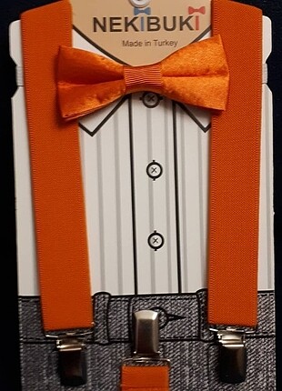 Çocuk pantalon askısı ve papyon takım 
