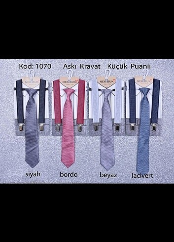Beden lacivert Renk Çocuk pantalon askısı ve kravat takım