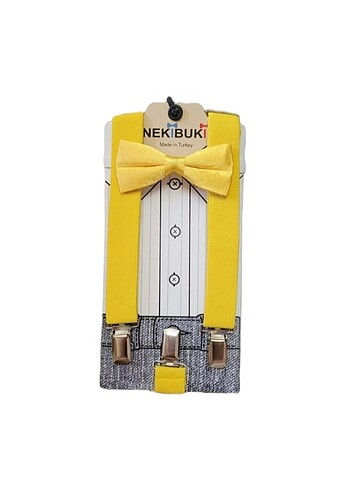 Çocuk pantalon askısı ve papyon takım 