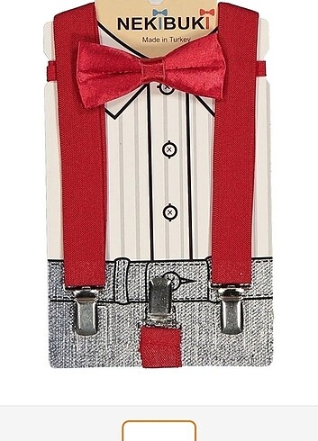 Çocuk pantalon askısı ve papyon takım 