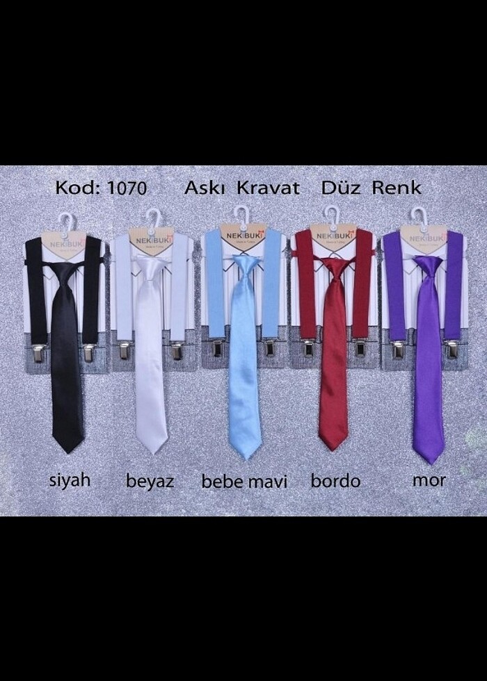 Çocuk pantalon askısı ve kravat takım - Görsel 2