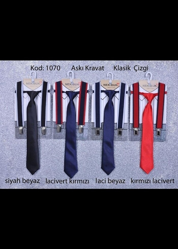 Çocuk pantalon askısı ve kravat takım - Görsel 3
