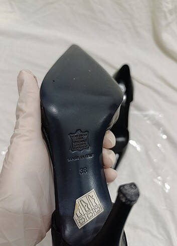 38 Beden siyah Renk vero cuoio italya gerçek deri stiletto