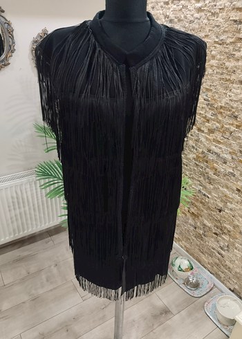 Siyah Püsküllü Bohem Yelek - Görsel 8