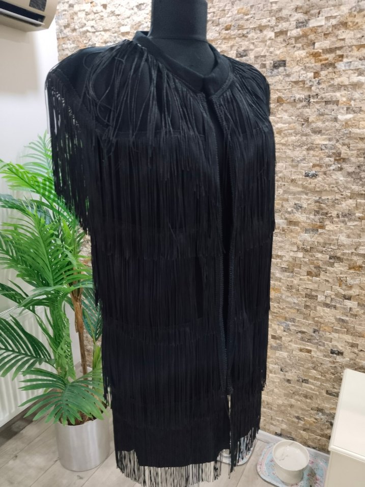Siyah Püsküllü Bohem Yelek - Görsel 5