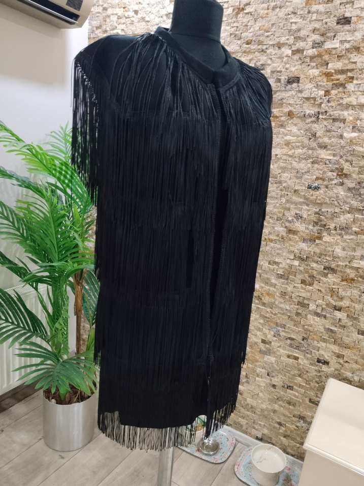 Siyah Püsküllü Bohem Yelek - Görsel 3