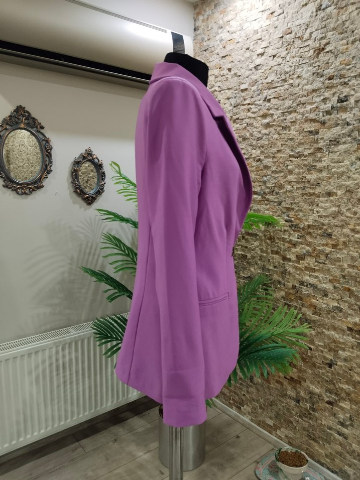 Mor Düğmeli Kadın Blazer Ceket - Görsel 2