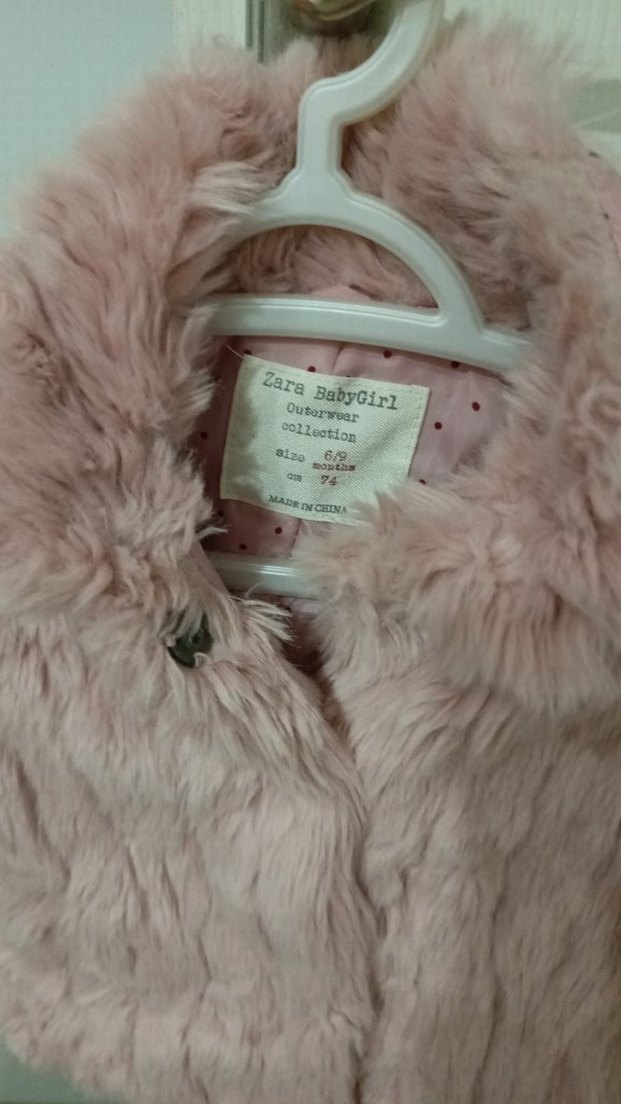 Kız Çocuk Pembe Kürklü Ceket - Görsel 2
