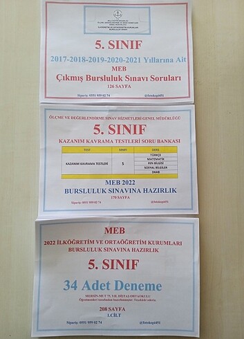5. Sınıf MEB Bursluluk Sınavı Hazırlık Seti