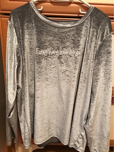 Defakto kadife sweatshirt,gümüş renginde