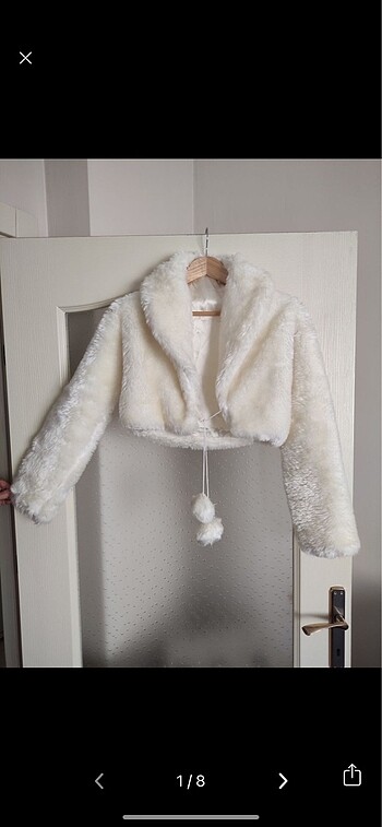 yarım crop peluş ceket