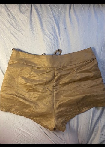 H&M Süet Bağcıklı Taba Kovboy Şort - Görsel 2