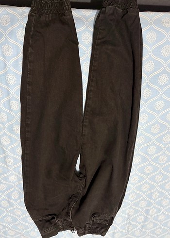 Siyah Bol Kesim Kadın Kot Pantolon - Görsel 2