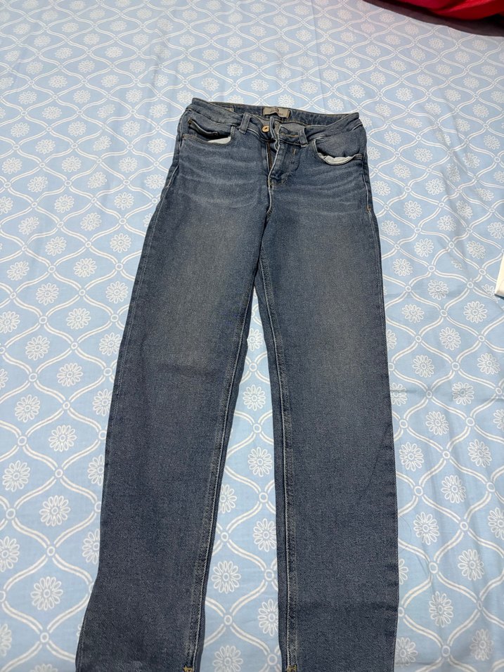 Gri Tonlu Kadın Kot Pantolon - Görsel 2