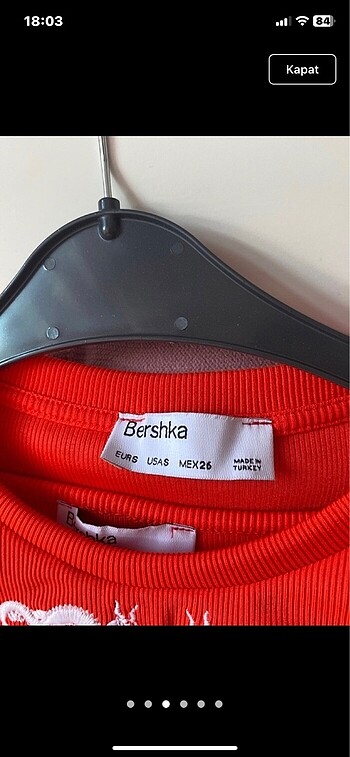 s Beden kırmızı Renk Bershka Crop