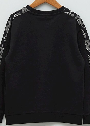 Erkek Siyah Baskılı Sweatshirt - Görsel 2