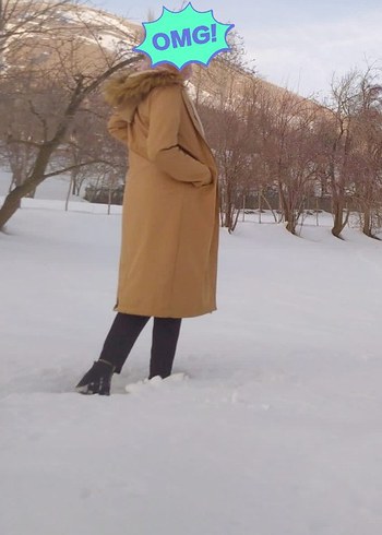Kadın Camel #Uzun #kaban #mont #elbise #teseddür #kışlık #üst - Görsel 2