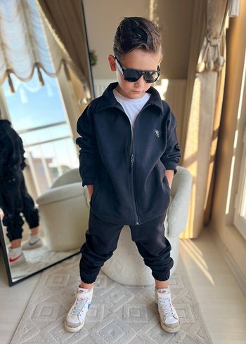 Siyah Erkek Çocuk Street Wear Eşofman Takımı