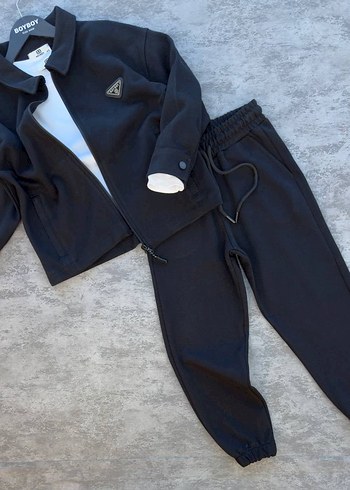 7 Yaş Beden Siyah Erkek Çocuk Street Wear Eşofman Takımı