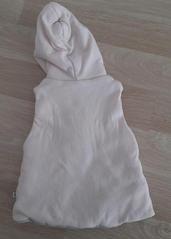 Kız Çocuk Beyaz Kapüşonlu Fermuarlı Yelek - Görsel 2