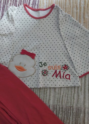 Renkli Baskılı Beyaz Örgü Bebek Kız Takımı - Görsel 3